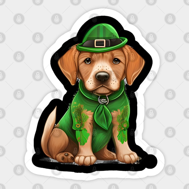 Dog Sleepy But The St. Patrick's Day Holiday Are Coming Sticker by Karin Wright